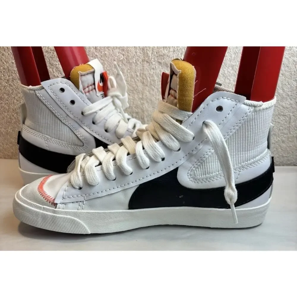 Nike Blazer Mid '77 Jumbo Men's Size 10 White Black Leather Sneakers DD3111-100